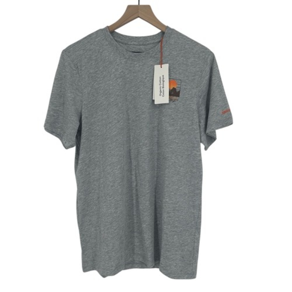 Merrell T-Shirt Men Medium Grey Heather Mono Mtn Tee Organic Cotton Mountain NWT